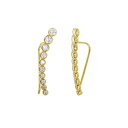 【送料無料】 アドニア レディース ピアス・イヤリング アクセサリー Adornia 14k Gold Plated Cubic Zirconia Climber Earrings Gold Tone