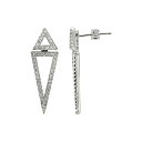 【送料無料】 アドニア レディース ピアス・イヤリング アクセサリー Adornia Silver Tone Cubic Zirconia Triangle Jacket Earrings Silver Tone