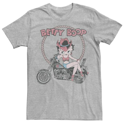 【送料無料】 ライセンス キャラクター レディース Tシャツ トップス Juniors' Betty Boop Country Motorcycle Biker Graphic Tee Athletic Heather 【送料無料】 ライセンス キャラクター レディース Tシャツ トップス Juniors' Betty Boop Country Motorcycle Biker Graphic Tee Athletic Heather