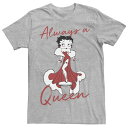 【送料無料】 ライセンス キャラクター レディース Tシャツ トップス Juniors' Betty Boop Always A Queen Boyfriend Graphic Tee Athletic Heather(4)