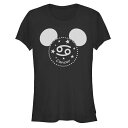 【送料無料】 ディズニー レディース Tシャツ トップス Disney's Mickey Mouse Juniors' Head Cancer Sign Fit...