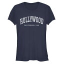 【送料無料】 アンブランデッド レディース Tシャツ トップス Juniors' Hollywood California Distressed Fitted ...