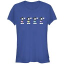 【送料無料】 ディズニー レディース Tシャツ トップス Disney's Mickey Mouse Colorful Shorts Juniors' Graphic Tee Royal