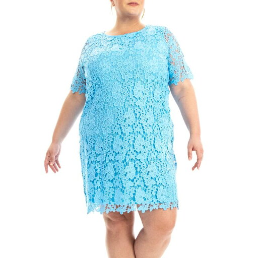 【送料無料】 ニナレオナルド レディース ワンピース トップス Plus Size Nina Leonard Lace Sheath Dress Carolina Blue 【送料無料】 ニナレオナルド レディース ワンピース トップス Plus Size Nina Leonard Lace Sheath Dress Carolina Blue