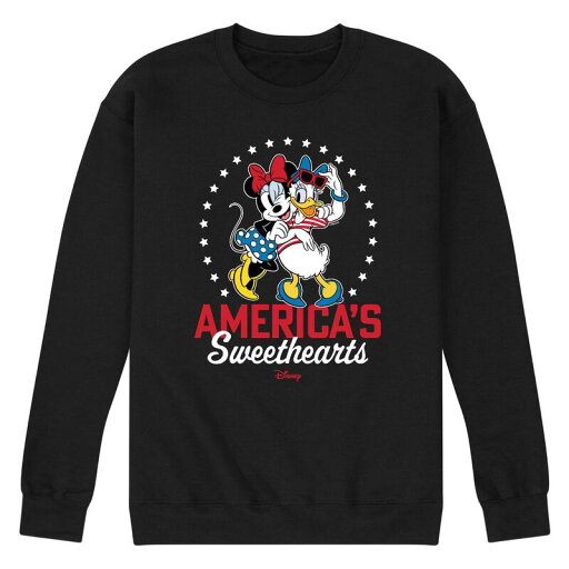 【送料無料】 ディズニー メンズ Tシャツ トップス Disney's Men's Americas Sweethearts Fleece Sweatshirt Black 【送料無料】 ディズニー メンズ Tシャツ トップス Disney's Men's Americas Sweethearts Fleece Sweatshirt Black