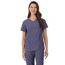 【送料無料】 クドルドッズ レディース Tシャツ トップス Women's Missy Cuddl DudsR Scrubs V-neck Top With 3 Pockets Navy Heather(4)