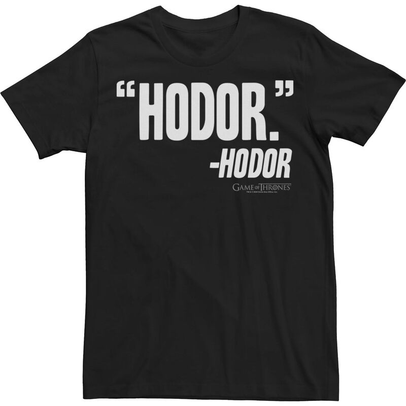 【送料無料】 ライセンス キャラクター メンズ Tシャツ トップス Men's Game Of Thrones Hodor Quote Tee Black
