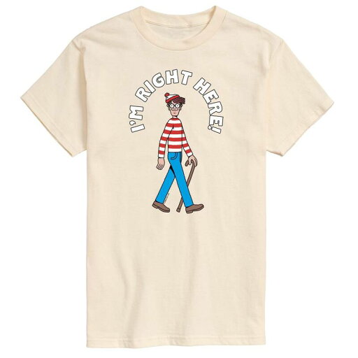 【送料無料】 ライセンス キャラクター メンズ Tシャツ トップス Men's Where's Waldo I'm Right Here Graphic Tee Cream 【送料無料】 ライセンス キャラクター メンズ Tシャツ トップス Men's Where's Waldo I'm Right Here Graphic Tee Cream