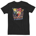【送料無料】 ライセンス キャラクター メンズ Tシャツ トップス Big & Tall Nintendo Super Metroid Samus Grid Neon Chrome Poster Tee Black