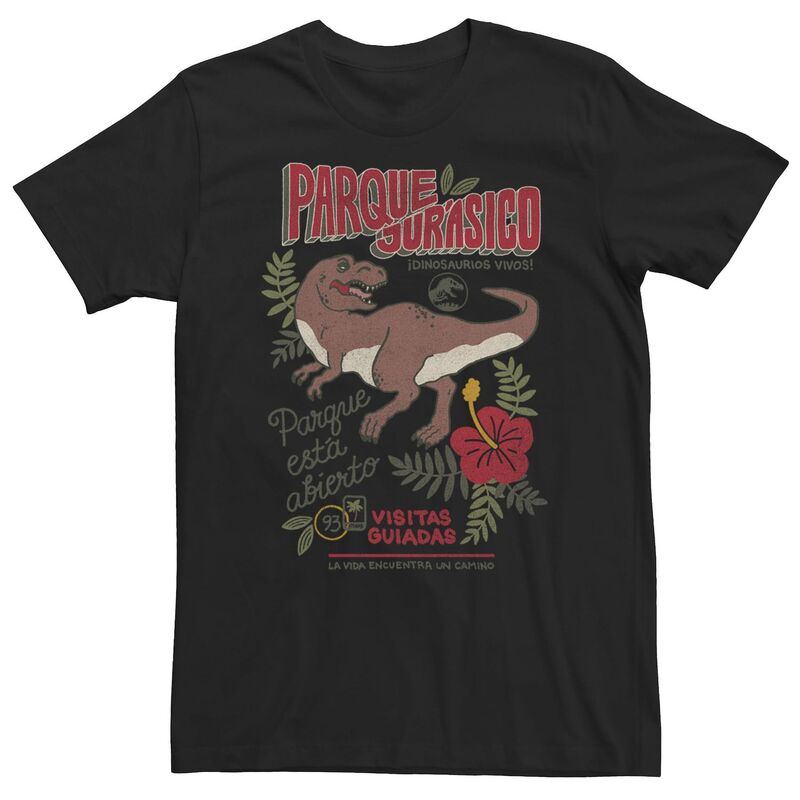 【送料無料】 ライセンス キャラクター メンズ Tシャツ トップス Big & Tall Jurassic Park Spanish Opening Day Poster Tee Blackのサムネイル