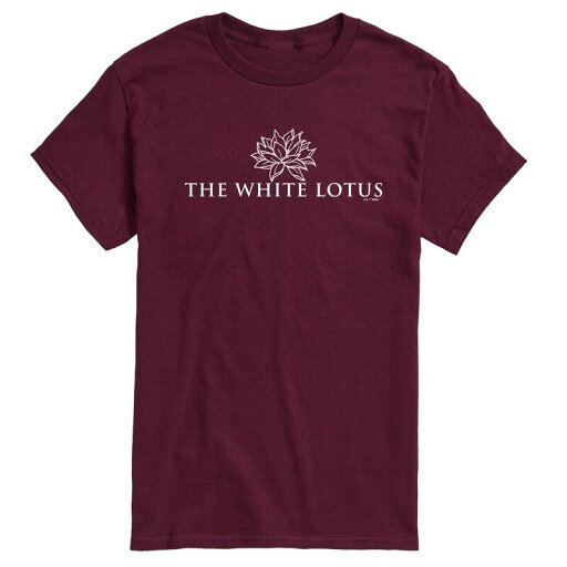 【送料無料】 ライセンス キャラクター メンズ Tシャツ トップス Men's White Lotus Logo Graphic Tee Maroon 【送料無料】 ライセンス キャラクター メンズ Tシャツ トップス Men's White Lotus Logo Graphic Tee Maroon