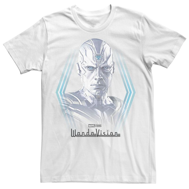 【送料無料】 ライセンス キャラクター メンズ Tシャツ トップス Men's Marvel WandaVision Vision White Appearance Portrait Tee White