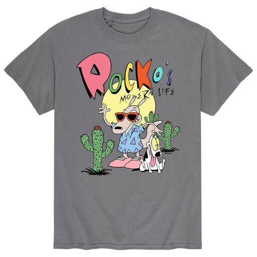 【送料無料】 ライセンス キャラクター メンズ Tシャツ トップス Men's Rocko's Modern Life Rocko In The Desert Tee Gray 【送料無料】 ライセンス キャラクター メンズ Tシャツ トップス Men's Rocko's Modern Life Rocko In The Desert Tee Gray