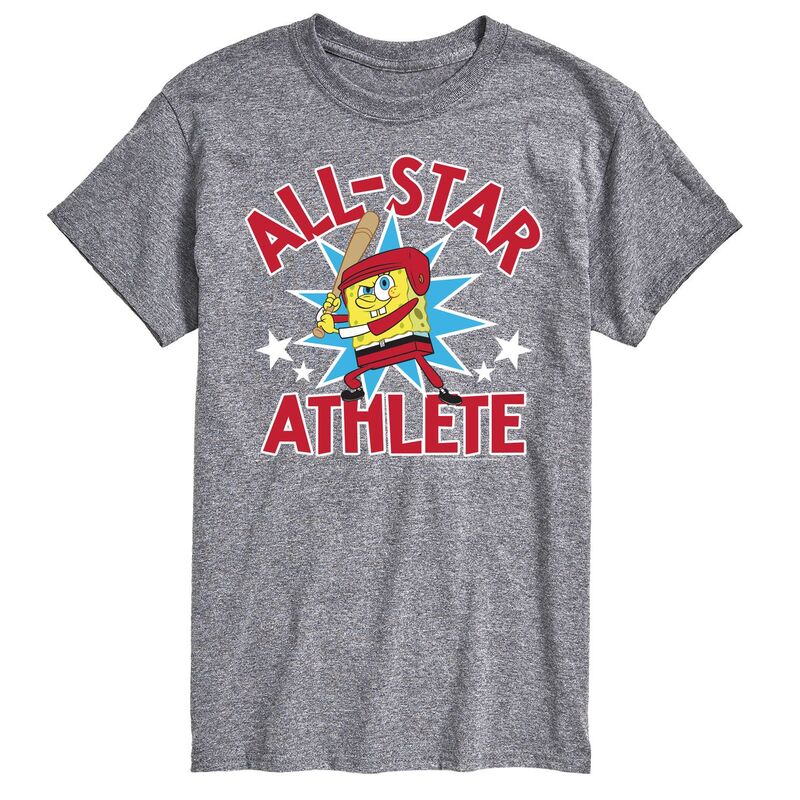 【送料無料】 ライセンス キャラクター メンズ Tシャツ トップス Men's SpongeBob SquarePants All Star Tee Gray