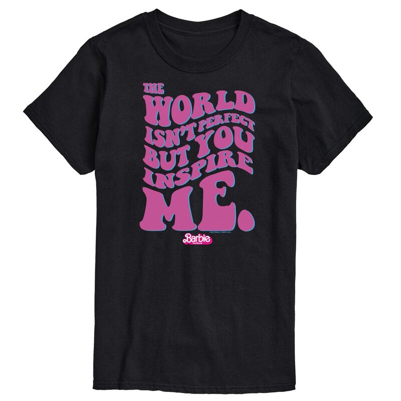 アニメキャラクター メンズ トップス Tシャツ グラフィック Licensed Character Men's Barbie Theatrical You Inspire Me Graphic Tee Black ブラック(4)