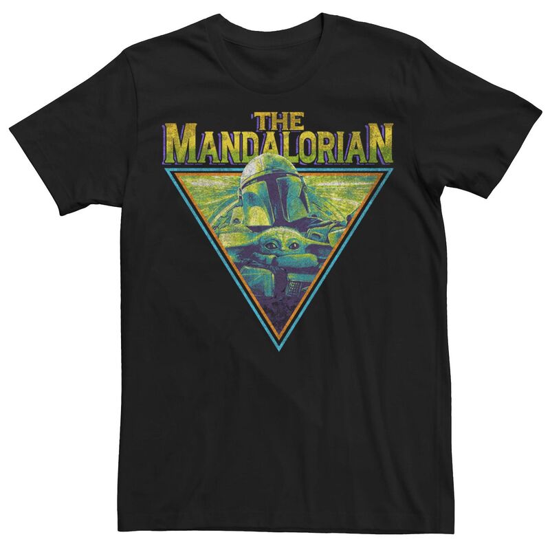 【送料無料】 ライセンス キャラクター メンズ Tシャツ トップス Men's Star Wars The Mandalorian Triangle Child Tee Black
