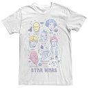 【送料無料】 ライセンス キャラクター メンズ Tシャツ トップス Men's Star Wars Original Cast Line Drawn Identification Chart Tee White