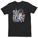 【送料無料】 ライセンス キャラクター メンズ Tシャツ トップス Big & Tall Star Wars May The Fourth Be With You Vintage Movie Poster Tee Black