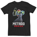【送料無料】 ライセンス キャラクター メンズ Tシャツ トップス Big & Tall Metroid Prime Dread Battle Pose Poster Tee Black