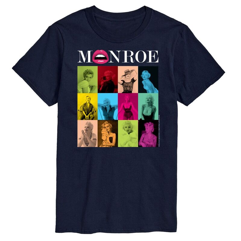 【送料無料】 ライセンス キャラクター メンズ Tシャツ トップス Men's Marilyn Monroe Photo Grid Tee Navy
