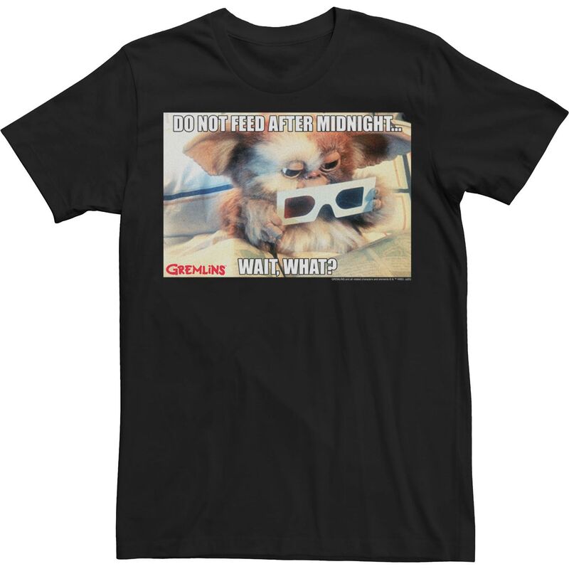 【送料無料】 ライセンス キャラクター メンズ Tシャツ トップス Men's Gremlins Do Not Feed After Midnight Wait What Meme Tee Black