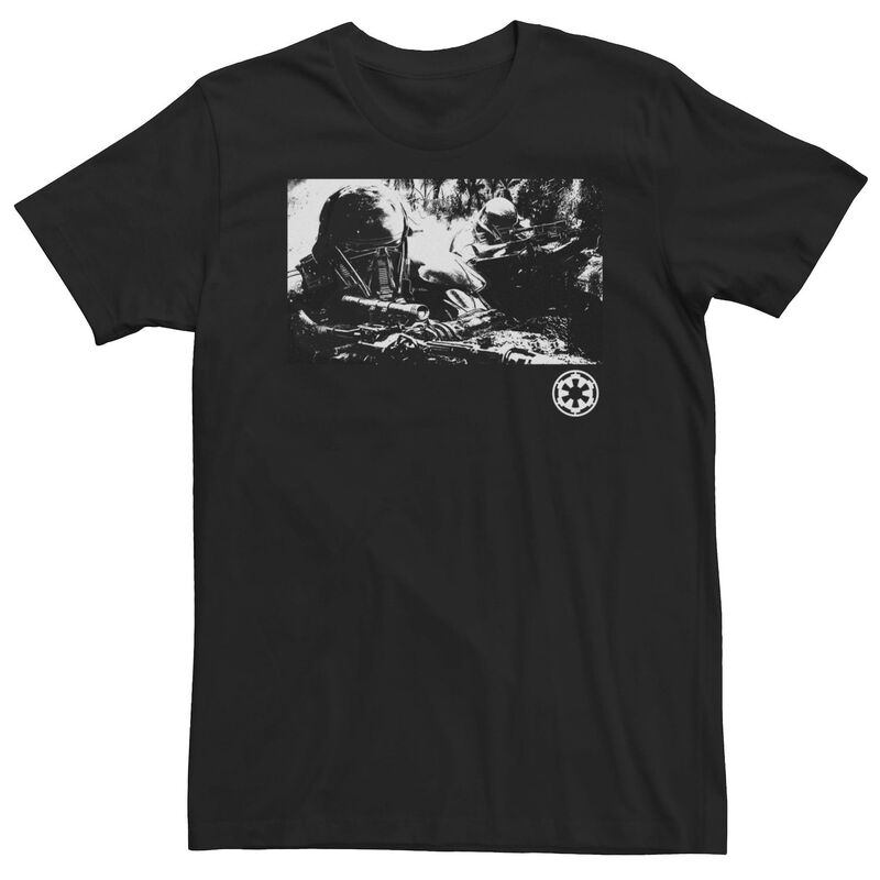 【送料無料】 スター ウォーズ メンズ Tシャツ トップス Big & Tall Star Wars Death Trooper Black & White Tee Black