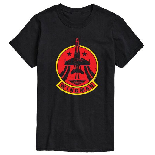 【送料無料】 ライセンス キャラクター メンズ Tシャツ トップス Men's Top Gun Maverick Wingman Patch Tee Black 【送料無料】 ライセンス キャラクター メンズ Tシャツ トップス Men's Top Gun Maverick Wingman Patch Tee Black