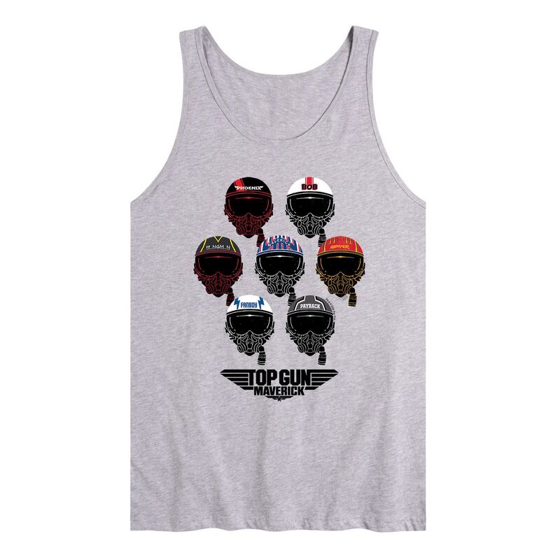 【送料無料】 ライセンス キャラクター メンズ Tシャツ トップス Men's Top Gun Maverick Aviator Helmets Tank Top Gray