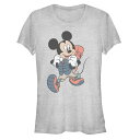 【送料無料】 ライセンス キャラクター レディース Tシャツ トップス Disney Women's Mickey Hiking Outfit Tee Athletic Heather(4)