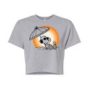 【送料無料】 ライセンス キャラクター レディース Tシャツ トップス Juniors' Peanuts Snoopy Sunset Cropped Graphic Tee Gray(4)