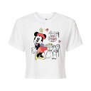【送料無料】 ディズニー レディース Tシャツ トップス Disney's Minnie Mouse Juniors' Paris Cropped Tee White(4)