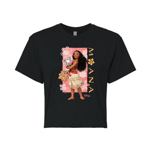 【送料無料】 ディズニー レディース Tシャツ トップス Disney's Moana Pua & Moana Juniors' Cropped Tee Black 【送料無料】 ディズニー レディース Tシャツ トップス Disney's Moana Pua & Moana Juniors' Cropped Tee Black