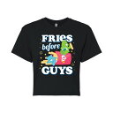 【送料無料】 ライセンス キャラクター レディース Tシャツ トップス Juniors' Care Bears Fries Before Guys Cropped Tee Black(4)