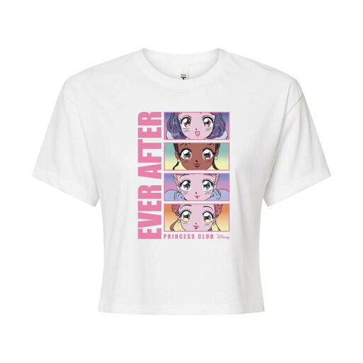 【送料無料】 ディズニー レディース Tシャツ トップス Disney Princess Juniors' Princess Club Cropped Tee White 【送料無料】 ディズニー レディース Tシャツ トップス Disney Princess Juniors' Princess Club Cropped Tee White