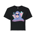 【送料無料】 ライセンス キャラクター レディース Tシャツ トップス Juniors' Mean Girls She Doesn't Even Go Here Cropped Tee Black(4)