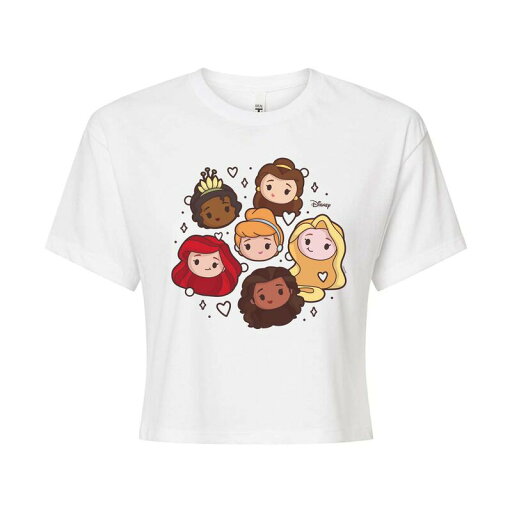 【送料無料】 ディズニー レディース Tシャツ トップス Disney Princess Juniors' Cropped Tee White 【送料無料】 ディズニー レディース Tシャツ トップス Disney Princess Juniors' Cropped Tee White