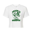 【送料無料】 ライセンス キャラクター レディース Tシャツ トップス Juniors' Green Is Groovy Cropped Tee White(4)