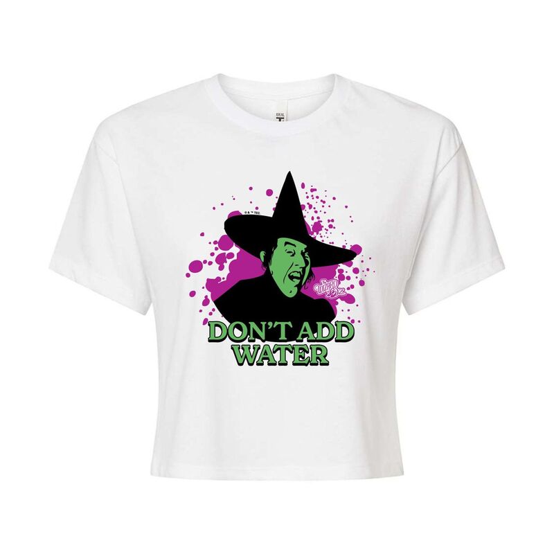 【送料無料】 ライセンス キャラクター レディース Tシャツ トップス Juniors' Wizard of Oz Wicked Witch Don't Add Water Cropped Tee White