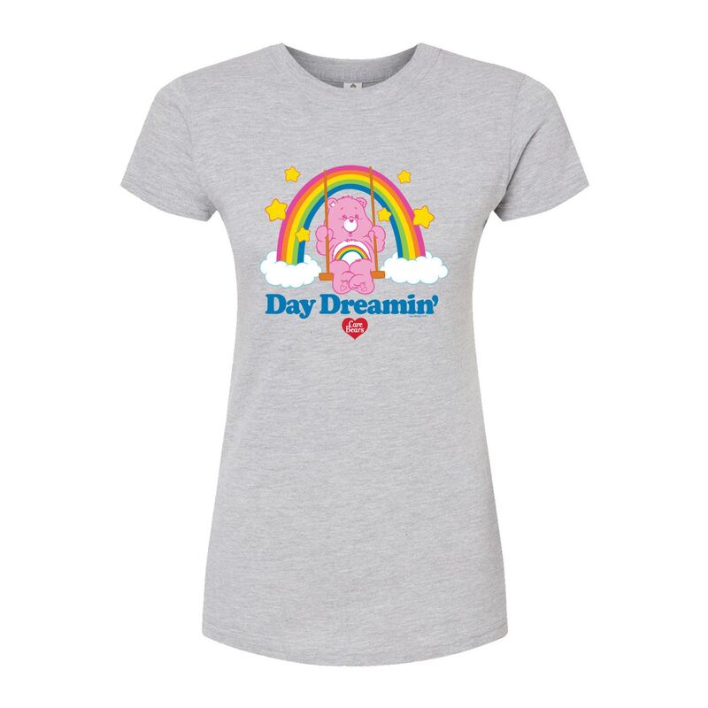 【送料無料】 ライセンス キャラクター レディース Tシャツ トップス Juniors' Care Bears Day Dreamin Fitted Tee Gray