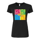 【送料無料】 ライセンス キャラクター レディース Tシャツ トップス Juniors' The Wizard of Oz Toto Grid Fitted Tee Black