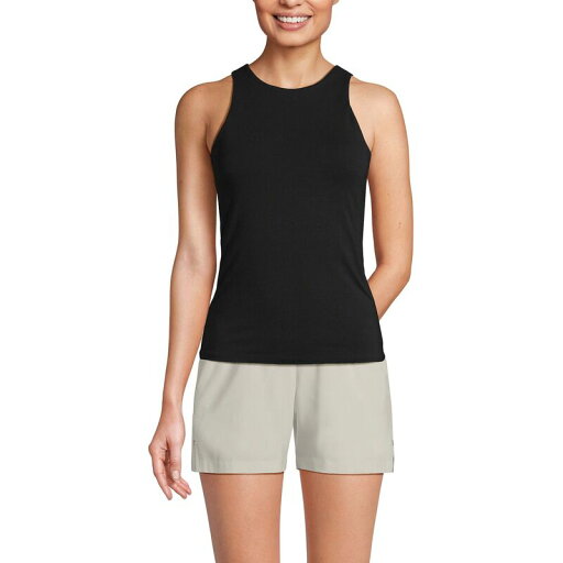 【送料無料】 ランズエンド レディース Tシャツ トップス Women's Lands' End Fitted Crewneck Tank Top Black 【送料無料】 ランズエンド レディース Tシャツ トップス Women's Lands' End Fitted Crewneck Tank Top Black