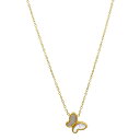 【送料無料】 アドニア レディース ネックレス・チョーカー・ペンダントトップ アクセサリー Adornia 14k Gold Plated White Mother-of-Pearl Butterfly Pendant Necklace Gold Tone(4)