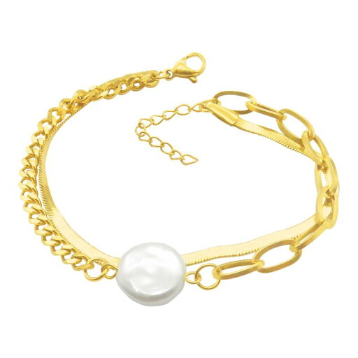 【送料無料】 アドニア レディース ブレスレット・バングル・アンクレット アクセサリー Adornia 14k Gold Plated Stainless Steel Mixed Chain Freshwater Cultured Pearl Bracelet Gold Tone 【送料無料】 アドニア レディース ブレスレット・バングル・アンクレット アクセサリー Adornia 14k Gold Plated Stainless Steel Mixed Chain Freshwater Cultured Pearl Bracelet Gold Tone