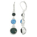 【送料無料】 ネーピア レディース ピアス・イヤリング アクセサリー Napier Silver Tone Simulated Crystal Linear Drop Earrings Blue