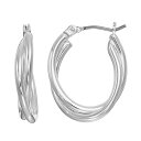 【送料無料】 ネーピア レディース ピアス・イヤリング アクセサリー Napier Crosscross Double Oval Hoop Earrings Silver Tone(4)