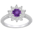 【送料無料】 Alyson Layne レディース リング アクセサリー Alyson Layne 14k White Gold Round Amethyst ...