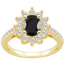 【送料無料】 Alyson Layne レディース リング アクセサリー Alyson Layne 14k Gold Oval Cut Onyx & 7/8 C...