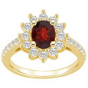 【送料無料】 Alyson Layne レディース リング アクセサリー Alyson Layne 14k Gold Oval Cut Garnet & 7/8...