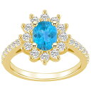 【送料無料】 Alyson Layne レディース リング アクセサリー Alyson Layne 14k Gold Oval Cut Blue Topaz &...
