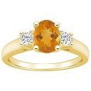 【送料無料】 Alyson Layne レディース リング アクセサリー Alyson Layne 14k Gold Oval Cut Citrine & 1/4 Carat T.W. Diamond Ring Orange(4)